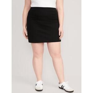 Old Navy Skirt XXL Black Pixie High-Waisted Pull On Mini Cotton Blend